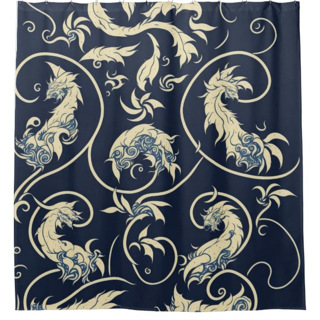 abstrakte Kunstmarinade und aufwändige Minimalkuns Duschvorhang (Vorderseite)