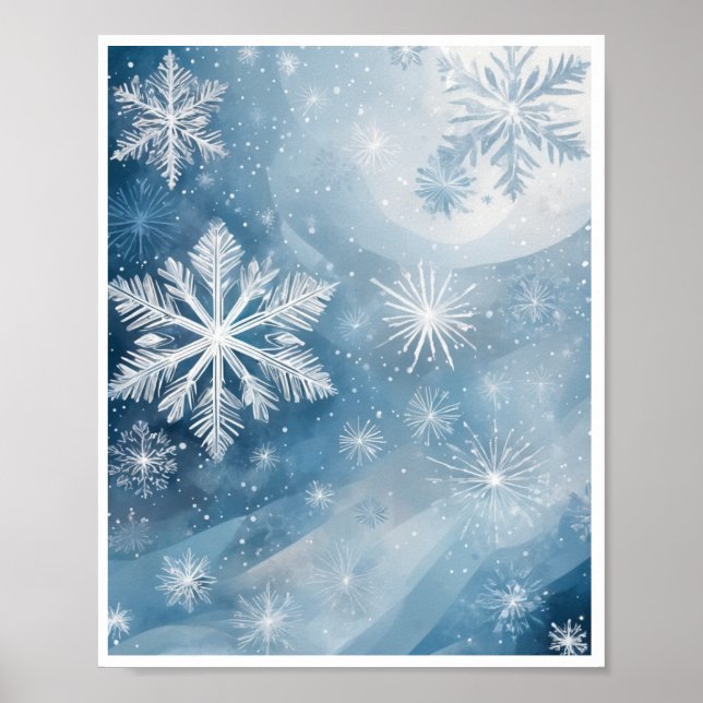 Abstrakte Kunstmauer Poster Winter Wunderland Kind (Vorne)