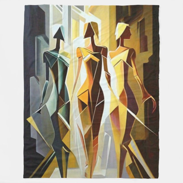 Abstrakte Kunstpolabdeckung Fleecedecke (Vorderseite)