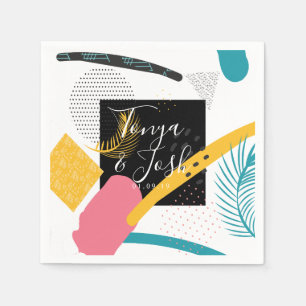 abstrakte Kunstsammlung der 90er Jahre Serviette