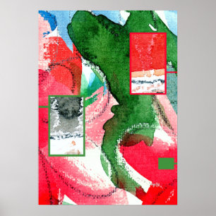 abstrakte Kunstsammlungen, gemischte Medien und Aq Poster