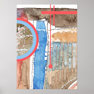 abstrakte Kunstsammlungen, gemischte Medien und Aq Poster