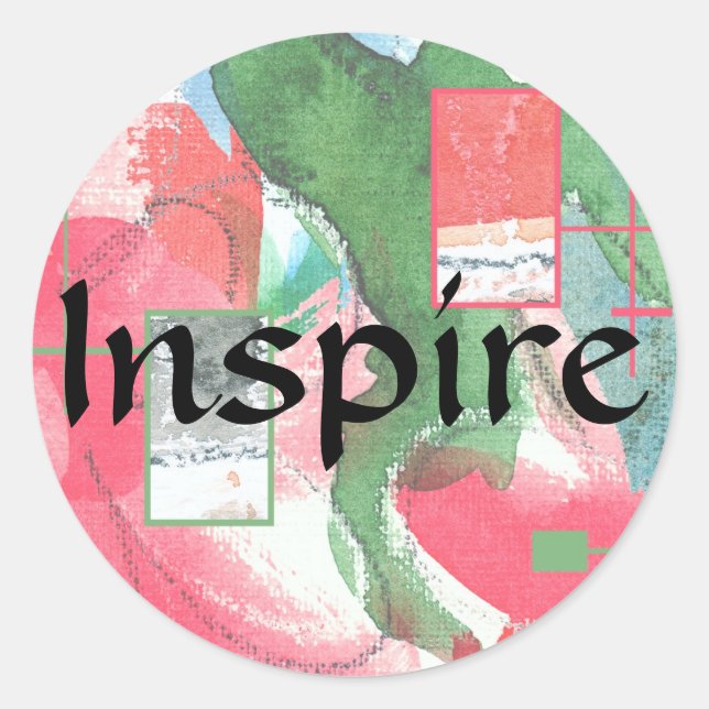 abstrakte Kunstsammlungen, gemischte Medien und Aq Runder Aufkleber (Vorderseite)