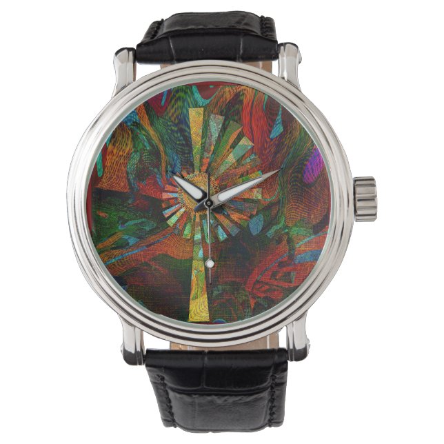 Abstrakte Kunstschau Armbanduhr (Vorderseite)