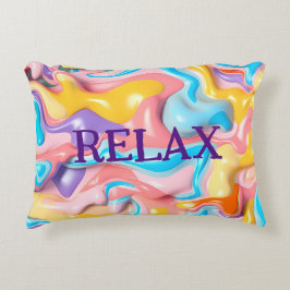 Abstrakte Kunststoffformen mit Relax Text Dekokissen