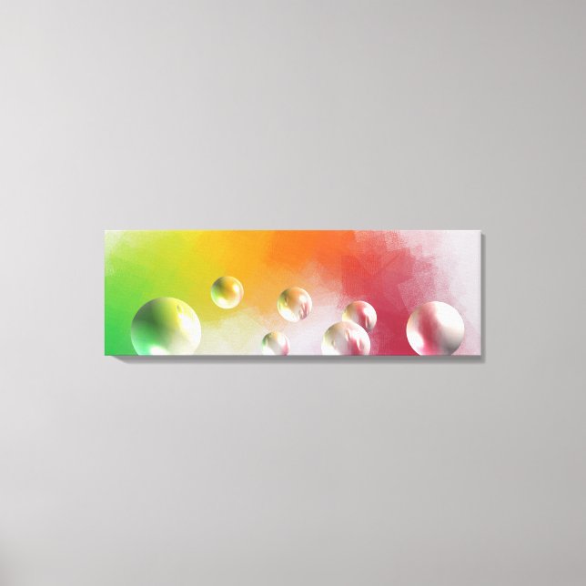 Abstrakte Kunstwerke Farbenfroh Rosa Gelb Grün Leinwanddruck (Vorderseite)