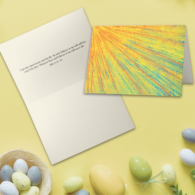 Abstrakte Kunstwiederbelebung Ruhm Osterbibel Vers Karte (Modern Easter Resurrection Abstract Christian Art Bible Quote folded holiday greetings card)