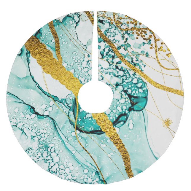 Abstrakte Kunstwolken: Lichtdurchlässige Tinte Polyester Weihnachtsbaumdecke (Vorderseite)