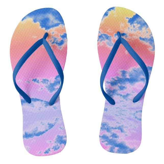 Abstrakte Kunstwolken / rosa Sommerschuh / Flip Flops (Fußbett)
