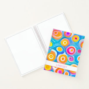 Abstrakte Kunstzirkel Bright Colors NAME Fun Sketc Notizbuch
