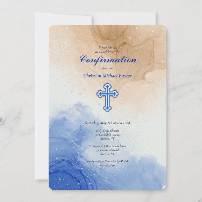 Abstrakte Küste Einladung (Vorderseite)