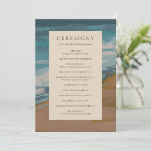 Abstrakte Küsten-Chic-Moderne Hochzeit Programm