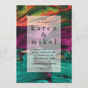 Abstrakte Lackierung - Einladung zur Hochzeit