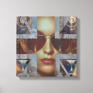 Abstrakte Lady Wrapped Canvas Leinwanddruck