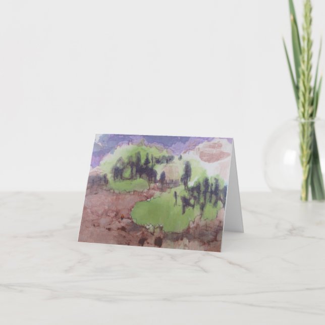 Abstrakte Landschaft - Abbildung in Grüner Berglan Karte (Vorderseite)