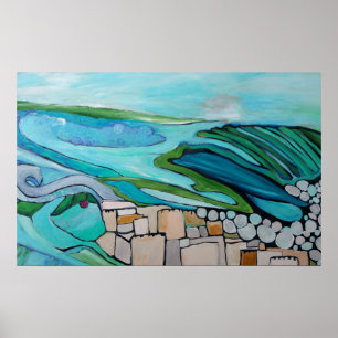 Abstrakte Landschaft am Meer Poster
