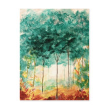 Abstrakte Landschaft Art Trees Wald Malerei