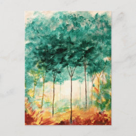Abstrakte Landschaft Art Trees Wald Malerei Postkarte
