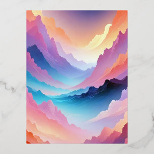 Abstrakte Landschaft Berge Tal Naturlandschaft Folien Feiertagspostkarte
