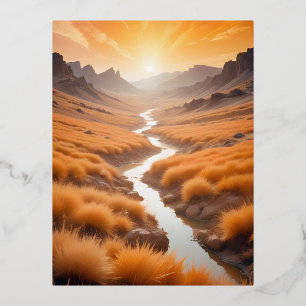 Abstrakte Landschaft Berge Tal Naturlandschaft Folien Feiertagspostkarte