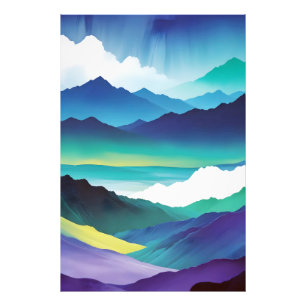 Abstrakte Landschaft Berge Tal Naturlandschaft Fotodruck