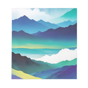 Abstrakte Landschaft Berge Tal Naturlandschaft Notizblock