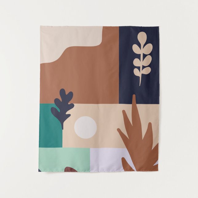 Abstrakte Landschaft Boho Wandteppich (Vorderseite)