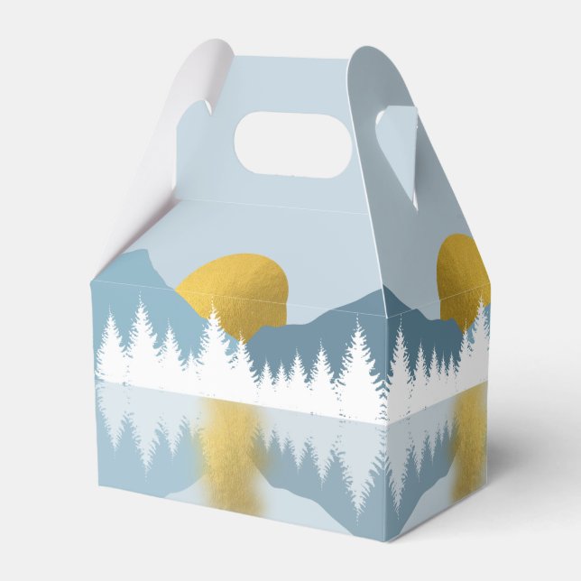 Abstrakte Landschaft Goldener Winter Sonnenunterga Geschenkschachtel (Vorderseite)