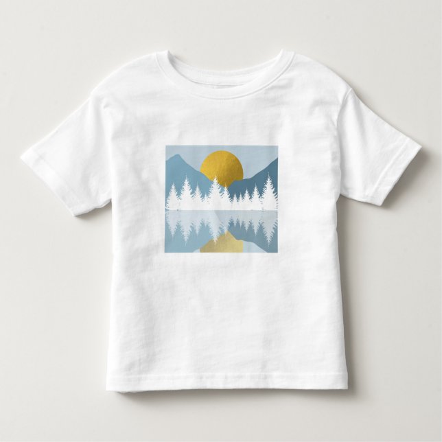 Abstrakte Landschaft Goldener Winter Sonnenunterga Kleinkind T-shirt (Vorderseite)