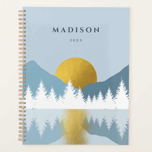 Abstrakte Landschaft Goldener Winter Sonnenunterga Planer (Vorderseite)