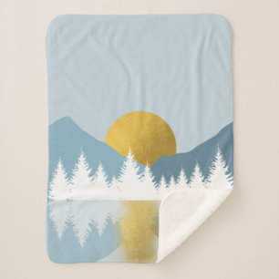 Abstrakte Landschaft Goldener Winter Sonnenunterga Sherpadecke