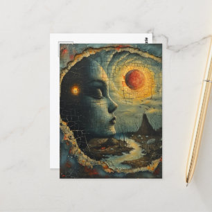 Abstrakte Landschaft Grunge Surreal Postkarte