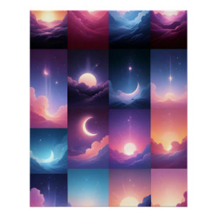 Abstrakte Landschaft Himmel Wolken Natur Hintergru Poster