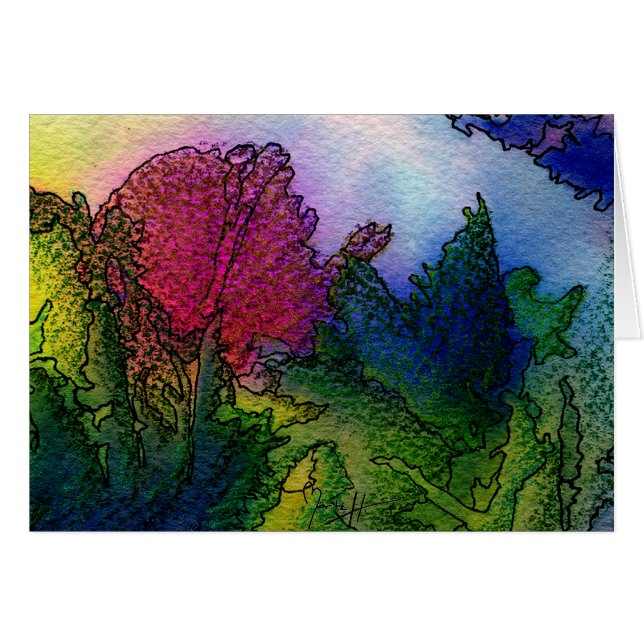 Abstrakte Landschaft in den Watercolors - (Vorderseite (Horizontal))