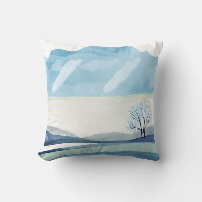 Abstrakte Landschaft Minimalistischer Stil Kissen (Vorderseite)