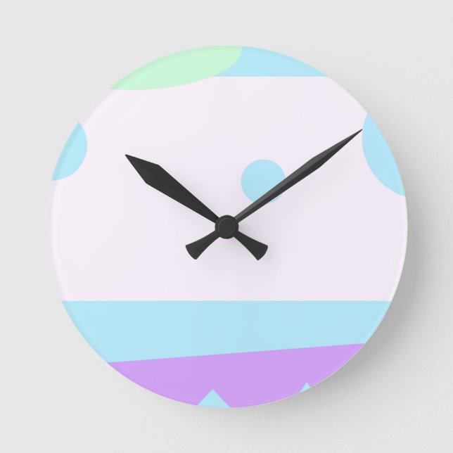 Abstrakte Landschaft mit 3 Mondmauer-Uhr Runde Wanduhr (Vorderseite)