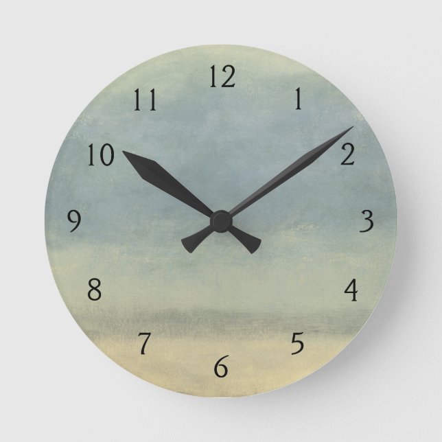 Abstrakte Landschaft mit bewölktem Himmel Runde Wanduhr (Vorderseite)