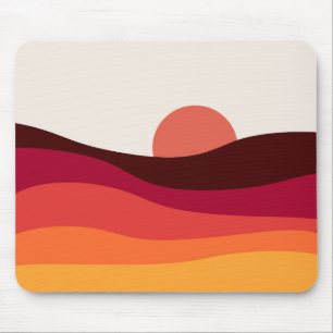 Abstrakte Landschaft mit Meer bei Sonnenuntergang Mousepad