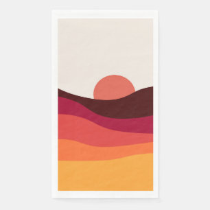 Abstrakte Landschaft mit Meer bei Sonnenuntergang Serviette