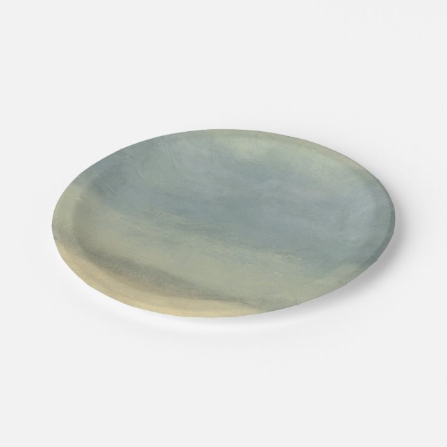 Abstrakte Landschaft mit überwältigender Himmel Pappteller (Schrägansicht)