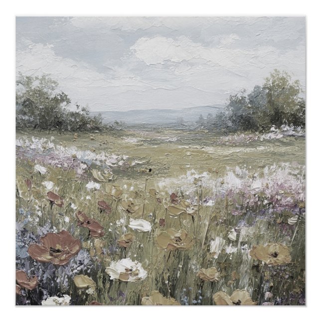 Abstrakte Landschaft Neutrale Kunst Poster (Vorderseite)