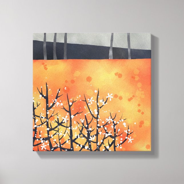 Abstrakte Landschaft Orange Art Leinwanddruck (Vorderseite)