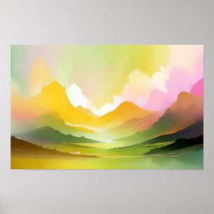 Abstrakte Landschaft Panoramasicht Landschaft Kuns Poster