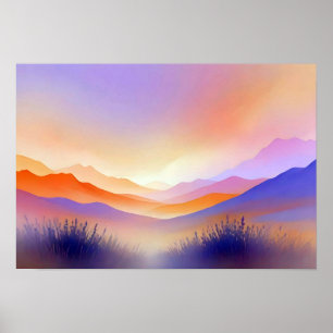 Abstrakte Landschaft Panoramasicht Landschaft Kuns Poster