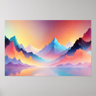 Abstrakte Landschaft Panoramasicht Landschaft Kuns Poster