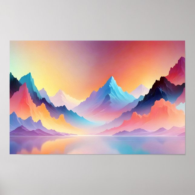 Abstrakte Landschaft Panoramasicht Landschaft Kuns Poster (Vorne)