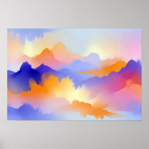 Abstrakte Landschaft Panoramasicht Landschaft Kuns Poster