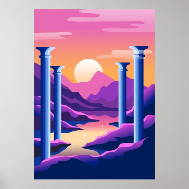 Abstrakte Landschaft Poster (Vorne)