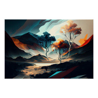 Abstrakte Landschaft Poster
