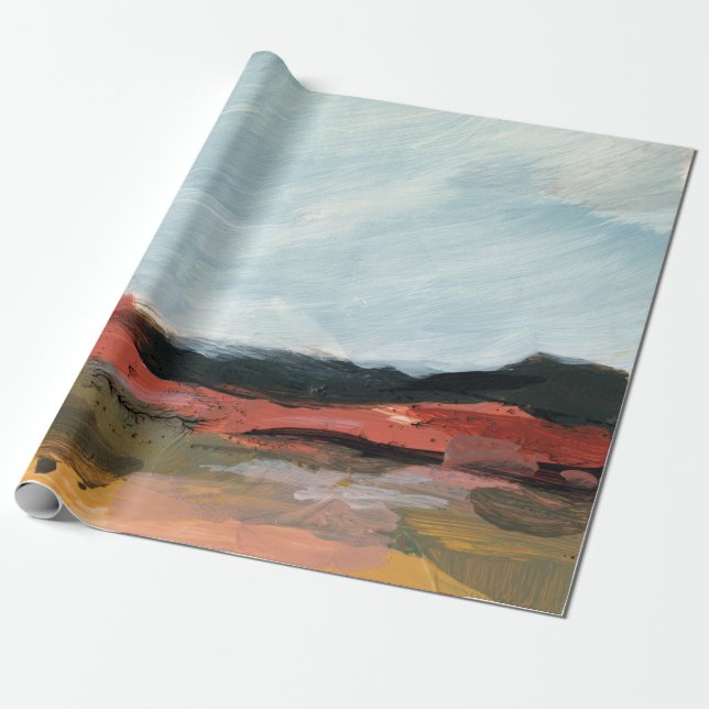 Abstrakte Landschaft. Schöne Kunst. Handfarbe Geschenkpapier (Ungerollt)